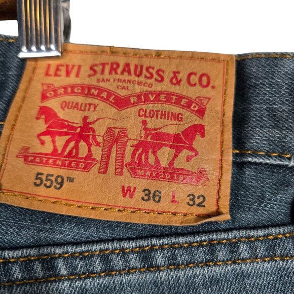 Levis 559 Relaxed Fit Mens Jeans W36 L32 Blue Denim Classic Casual Wear - Picture 6 of 11